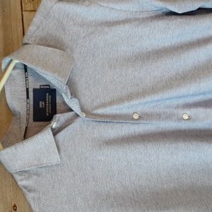 Scotch & Soda mens blue checkered collar long-sleeve button-up regular fit